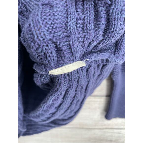 prAna Scoop neck Textured Cable Knit Sweater Dress Women's Medium Purple/Blue - Picture 4 of 7